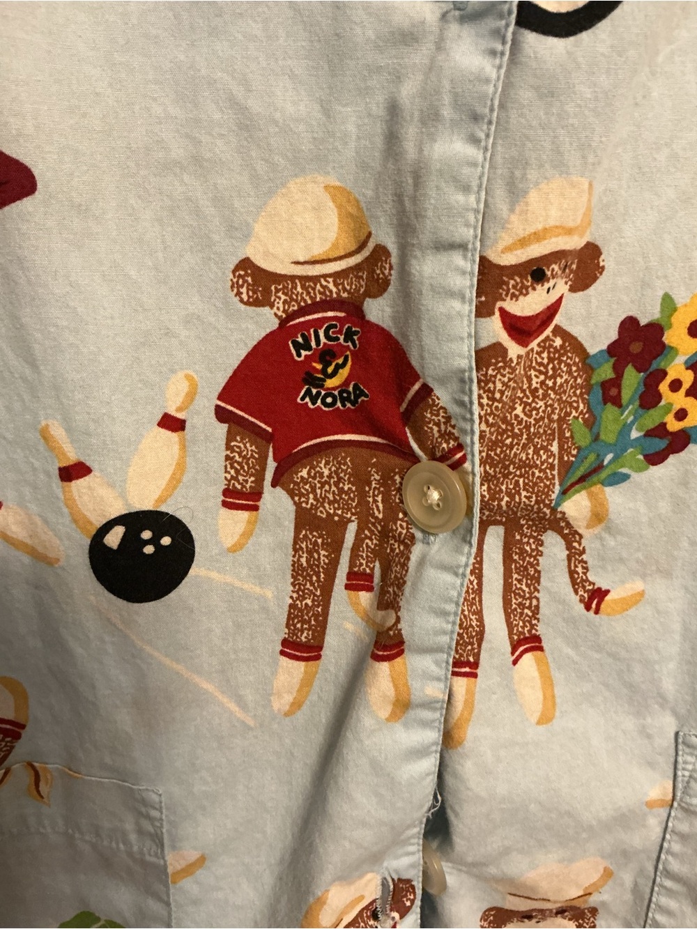 Nick & Nora Monkeys Pajama Top - Med View 6